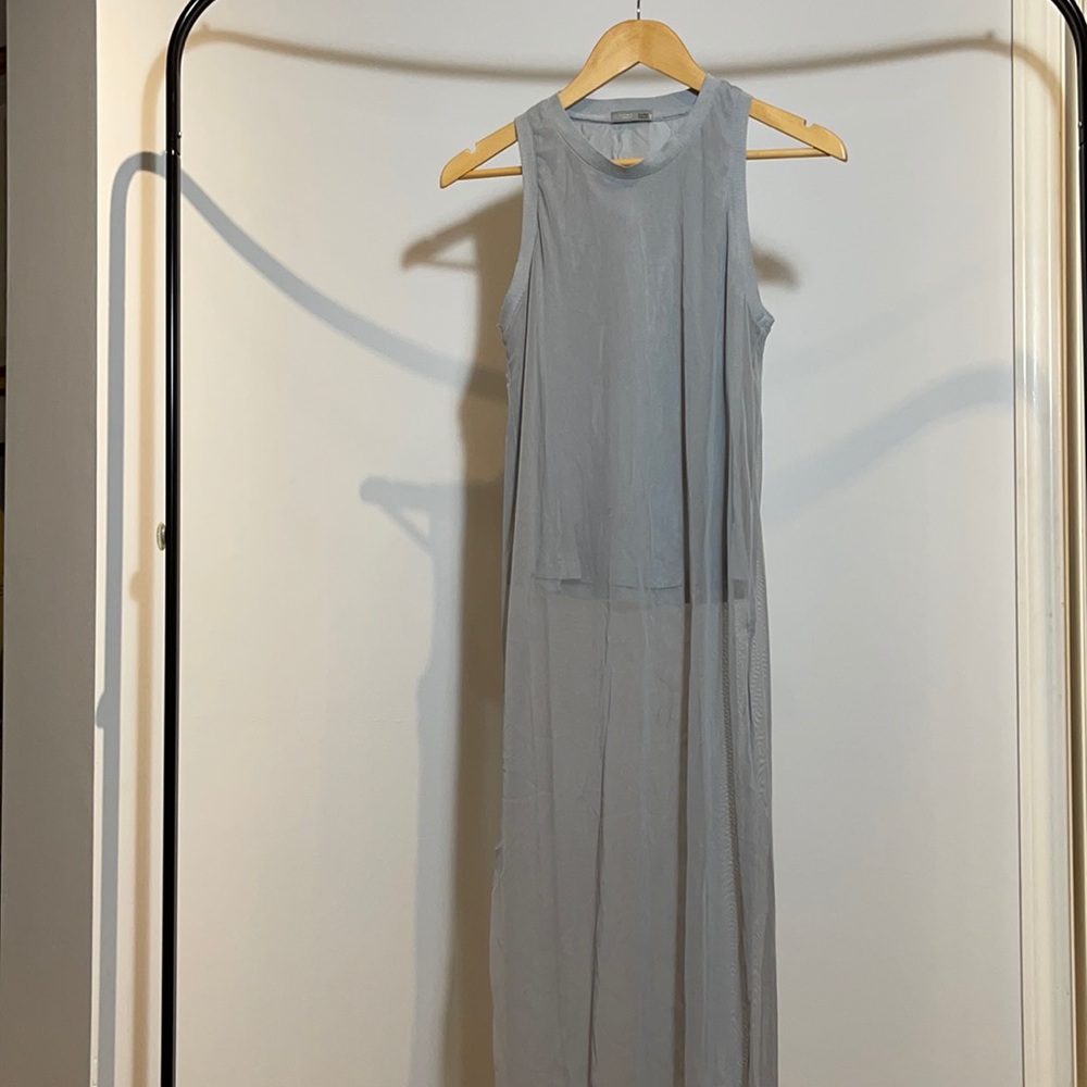 Zara Long Sheer Side Slit Tank Top
